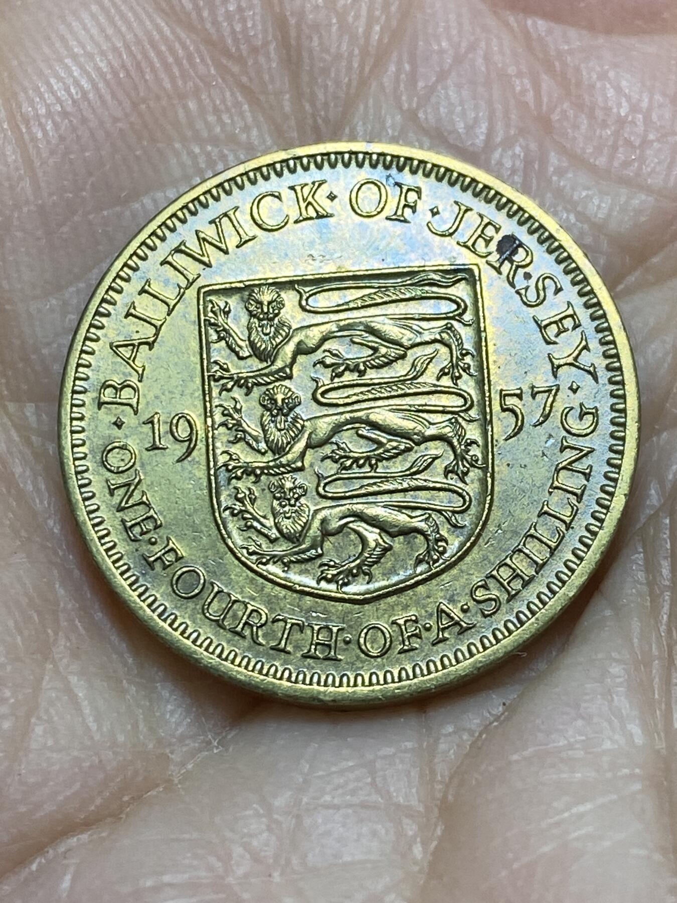 2025年第一百二十一场(总第一百四十七场）外国好品散币(免佣金) 英属泽西岛🇯🇪1957年1/4先令