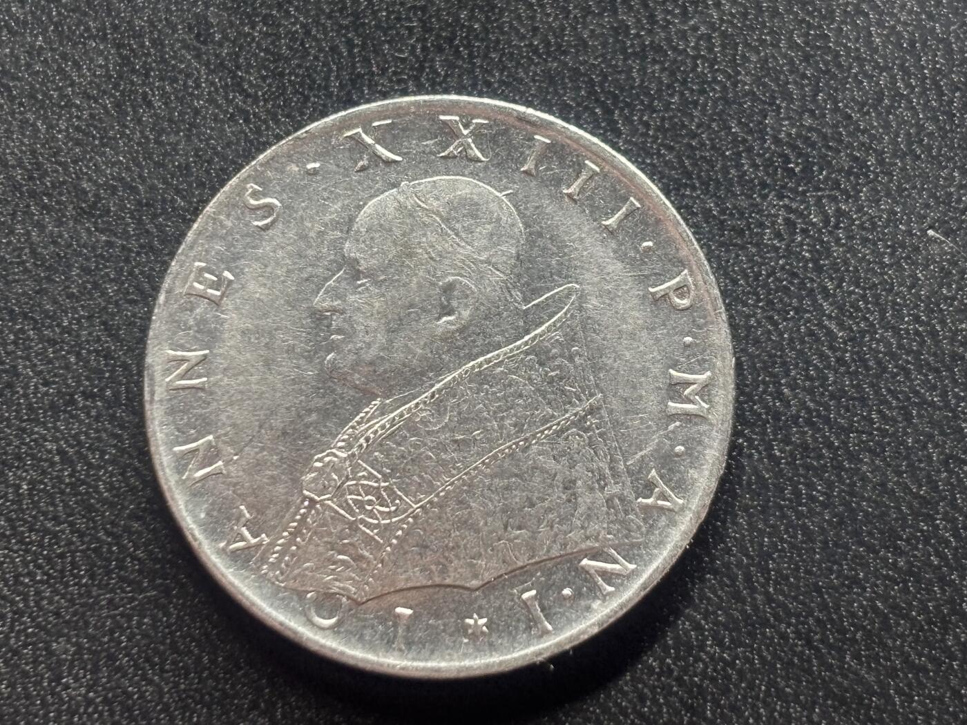 邮泉阁限时拍卖第三十四场 圣马力诺、梵蒂冈、意大利硬币专场（硬币在国外。请付邮费6元。） 梵蒂冈教宗若望二十三世1959年100里拉