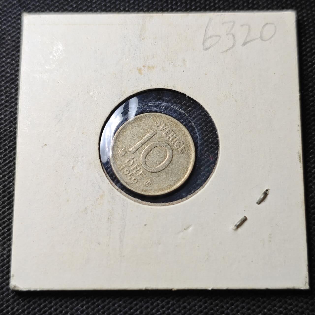 KK钱币收藏小铺  第363场  2月预留时间 周末发货  1959瑞典10欧尔银币