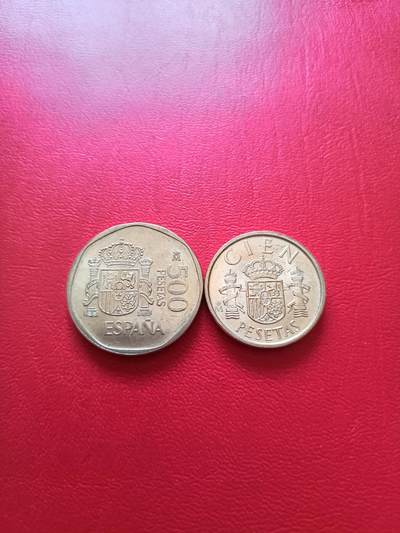 【云涧收藏】第七十六场 - 西班牙1989年100、500比塞塔2枚