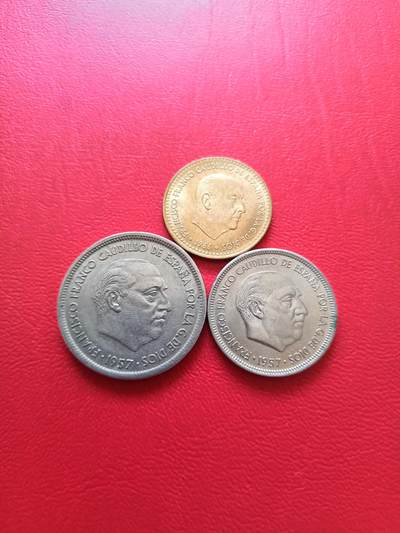 【云涧收藏】第七十六场 - 西班牙弗朗哥3枚