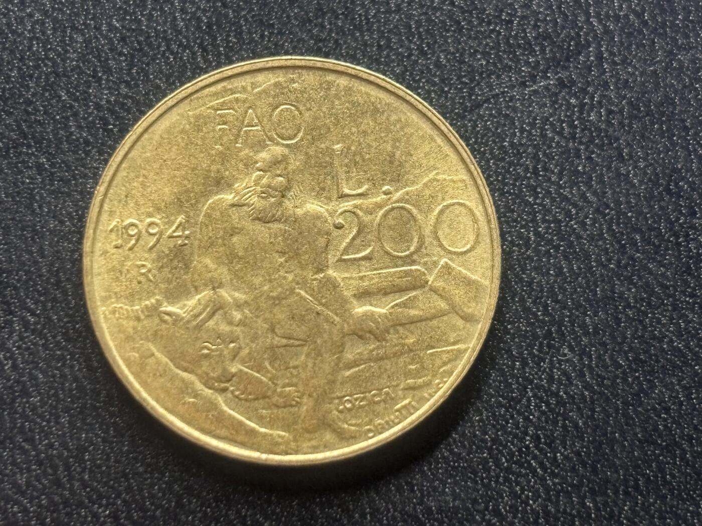 邮泉阁限时拍卖第三十四场 圣马力诺、梵蒂冈、意大利硬币专场（硬币在国外。请付邮费6元。） 圣马力诺1994年200里拉