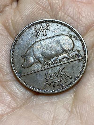 2025年第一百二十一场(总第一百四十七场）外国好品散币(免佣金) - 爱尔兰🇮🇪1940年1/2便士(共和国时期第一套)