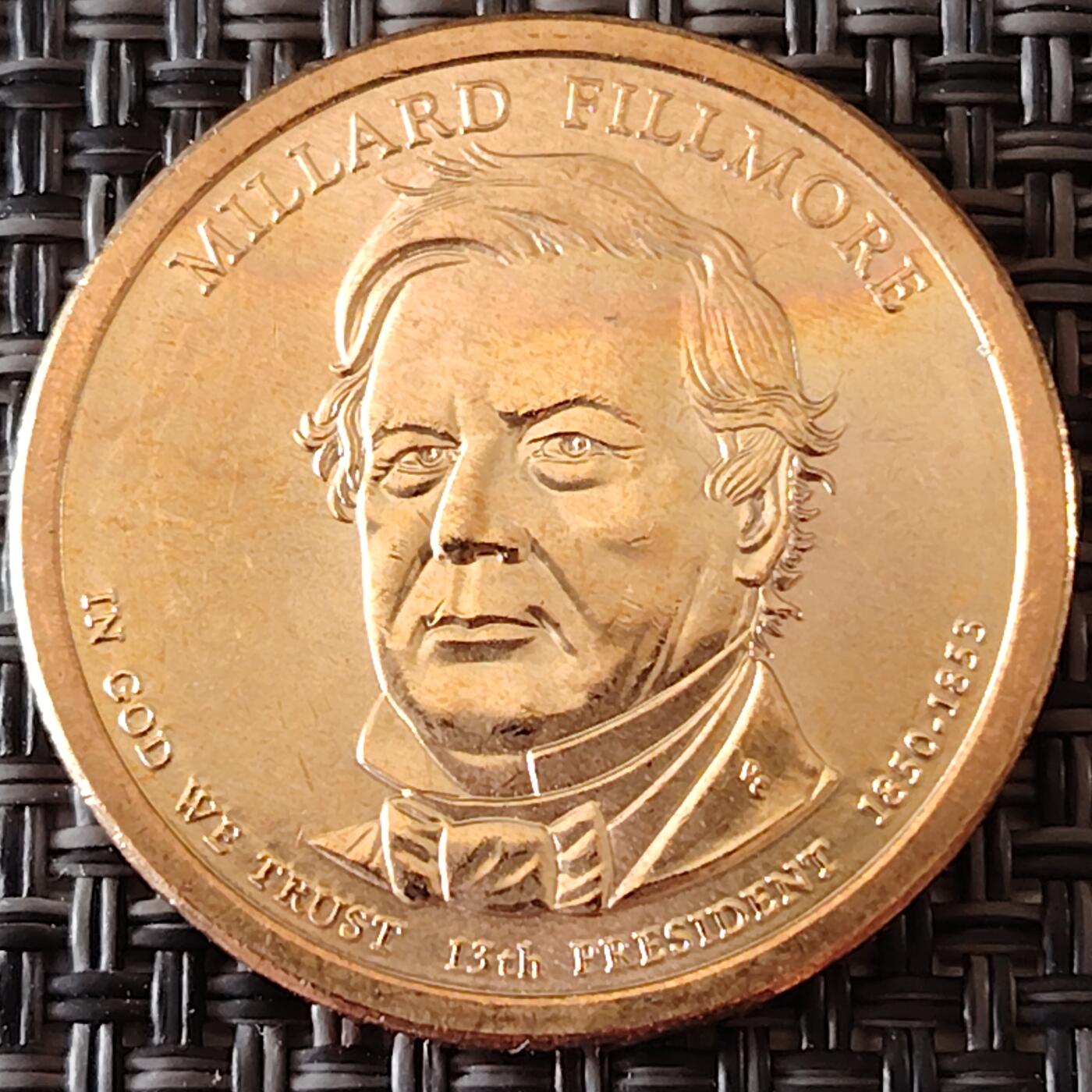 布加迪🐬～世界钱币(上海)🌾第 256 期 /  各国套币和散币 美国🇺🇸总统币 1元 第13届 米勒德·菲尔莫尔(1850-1853)