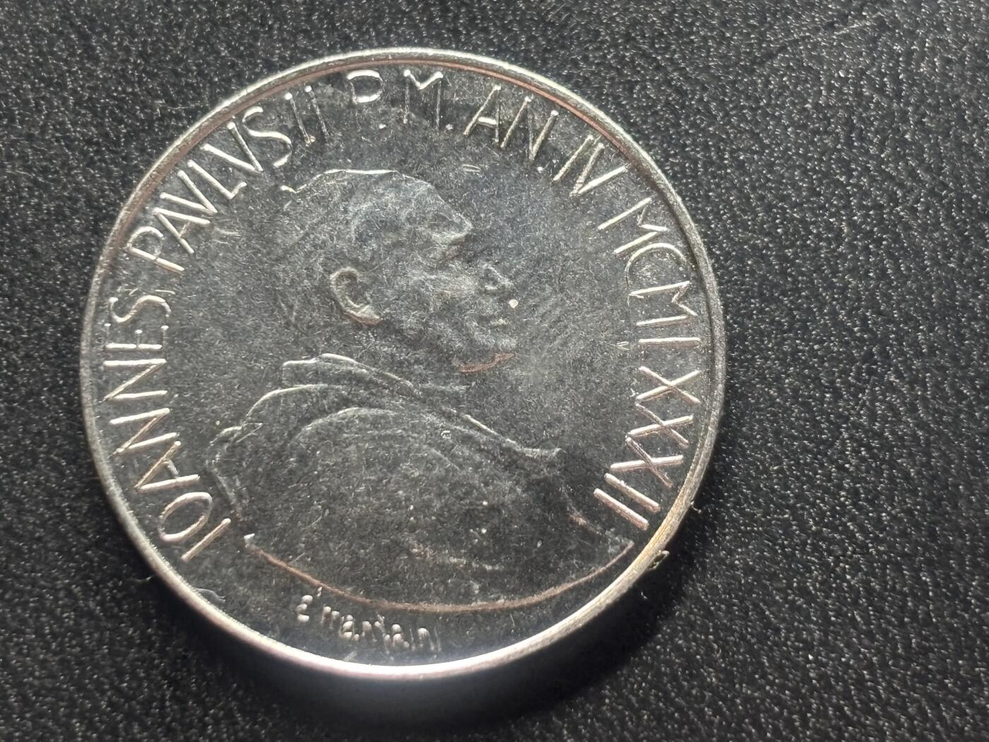 邮泉阁限时拍卖第三十四场 圣马力诺、梵蒂冈、意大利硬币专场（硬币在国外。请付邮费6元。） 梵蒂冈教宗若望保禄二世1982年100里拉