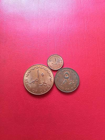 【云涧收藏】第七十六场 - 卡塔尔1973年1～10迪拉姆3枚