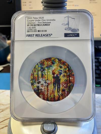 第180期拍卖【长期征集拍品】【北京币展专场】 - 帕劳2021年拼图系列雨中情侣3盎司银币NGC-PF70首原盒证书，999银，发行499枚