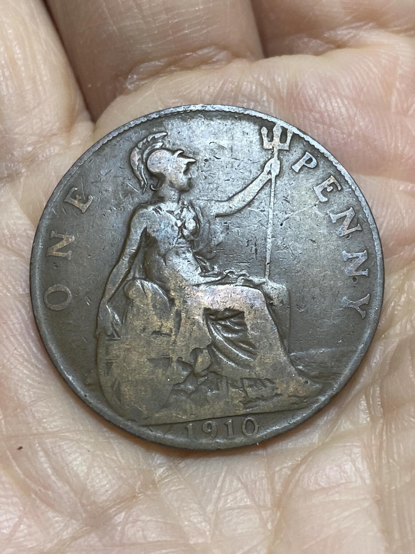 2025年第一百二十一场(总第一百四十七场）外国好品散币(免佣金) 英国🇬🇧1910年1便士(爱德华七世时期)