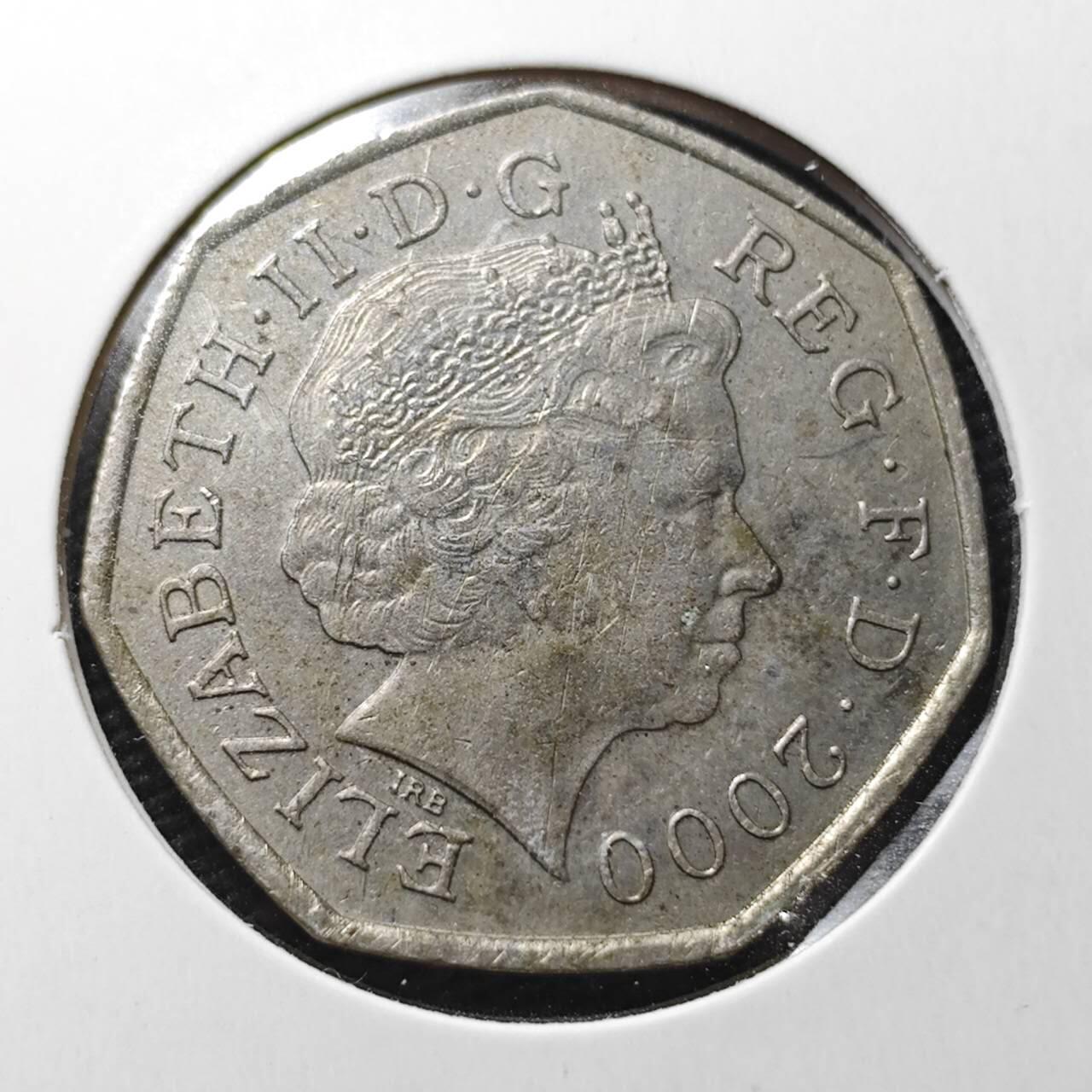 KK钱币收藏小铺  第362场  2月预留时间 周末发货  英国50便士纪念币