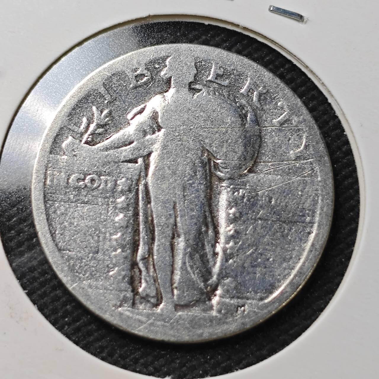 KK钱币收藏小铺  第363场  2月预留时间 周末发货  美国站人飞鹰25分银币