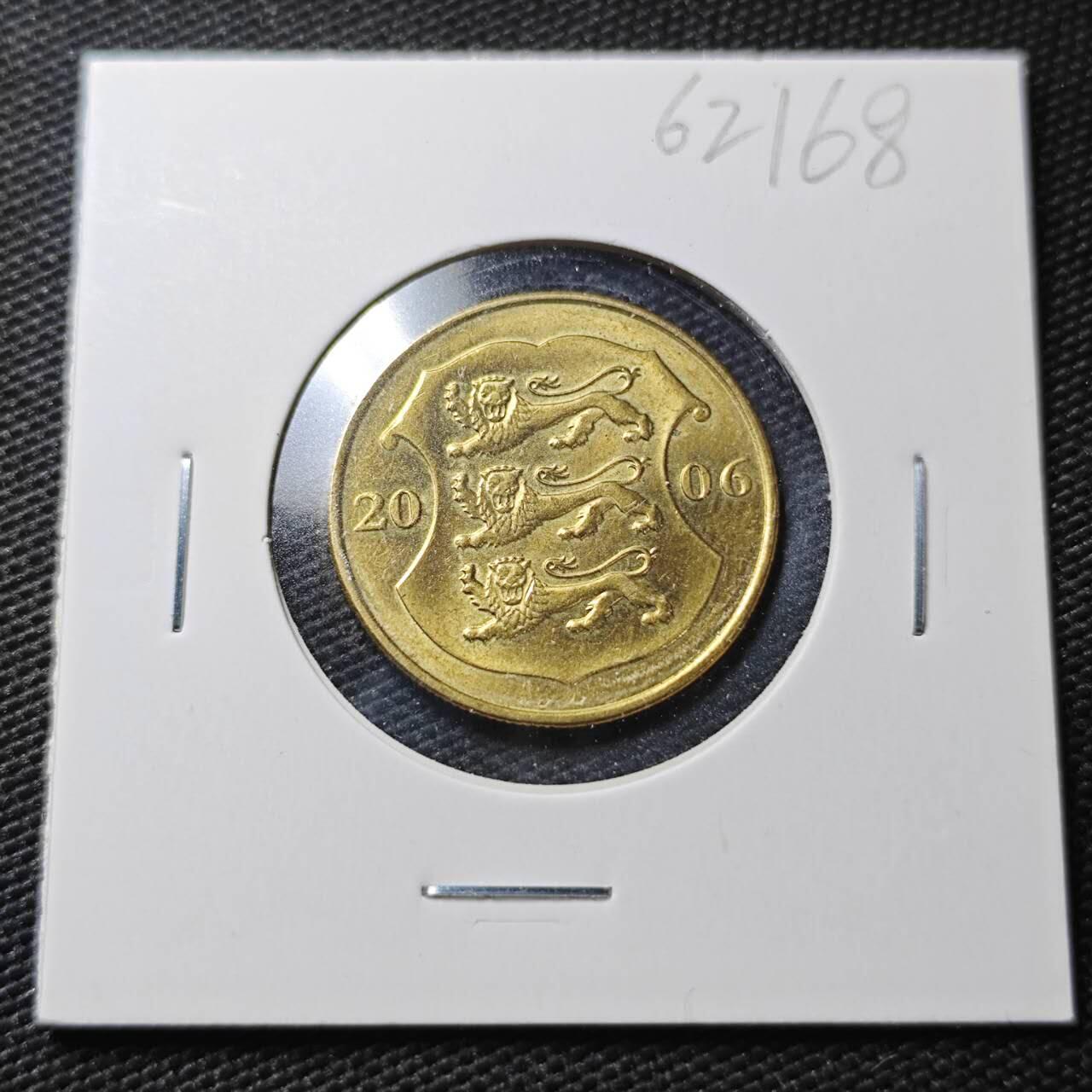 KK钱币收藏小铺  第362场  2月预留时间 周末发货  2006爱沙尼亚1克朗好品