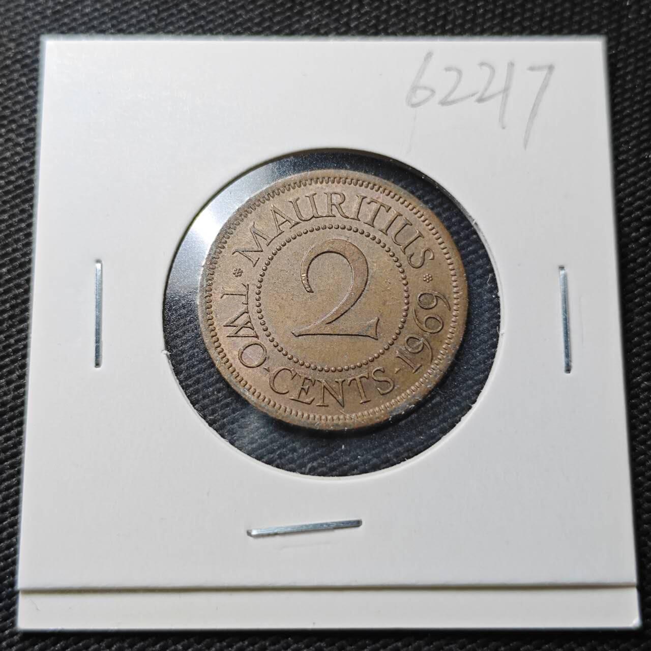 KK钱币收藏小铺  第362场  2月预留时间 周末发货  1969英属毛里求斯2分