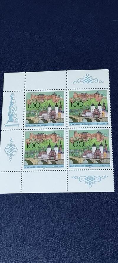 德国邮票专场，都是四方联 - 德国邮票四方联，1996年发行， 海德堡建城800周年。品相如图