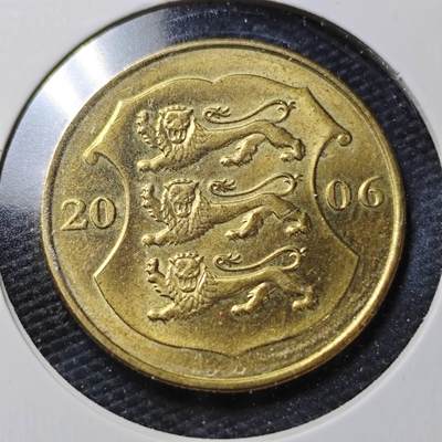 KK钱币收藏小铺  第362场  2月预留时间 周末发货 -  2006爱沙尼亚1克朗好品