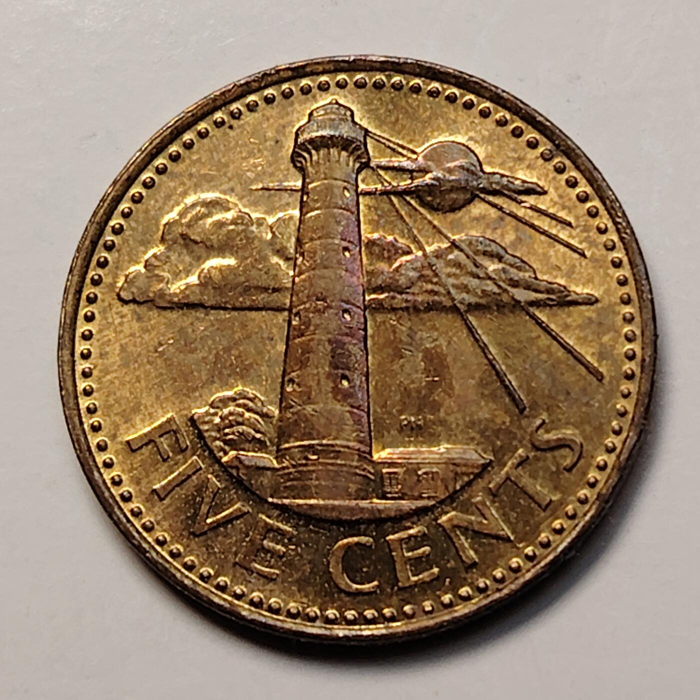 布加迪🐬～世界钱币(上海)🌾第 256 期 /  各国套币和散币 巴巴多斯🇧🇧 1994年 5分