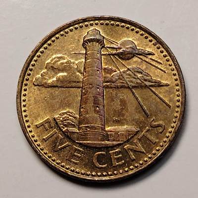 布加迪🐬～世界钱币(上海)🌾第 256 期 /  各国套币和散币 - 巴巴多斯🇧🇧 1994年 5分