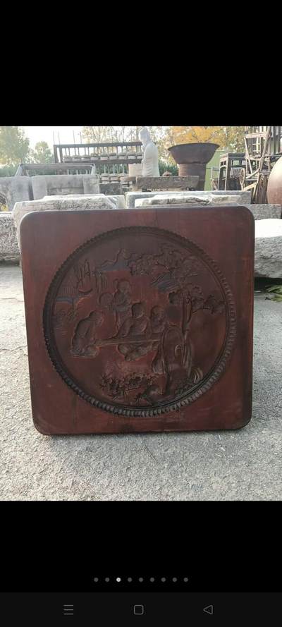 一木整挖的人物磨具摆件，尺寸50见方 - 一木整挖的人物磨具摆件，尺寸50见方