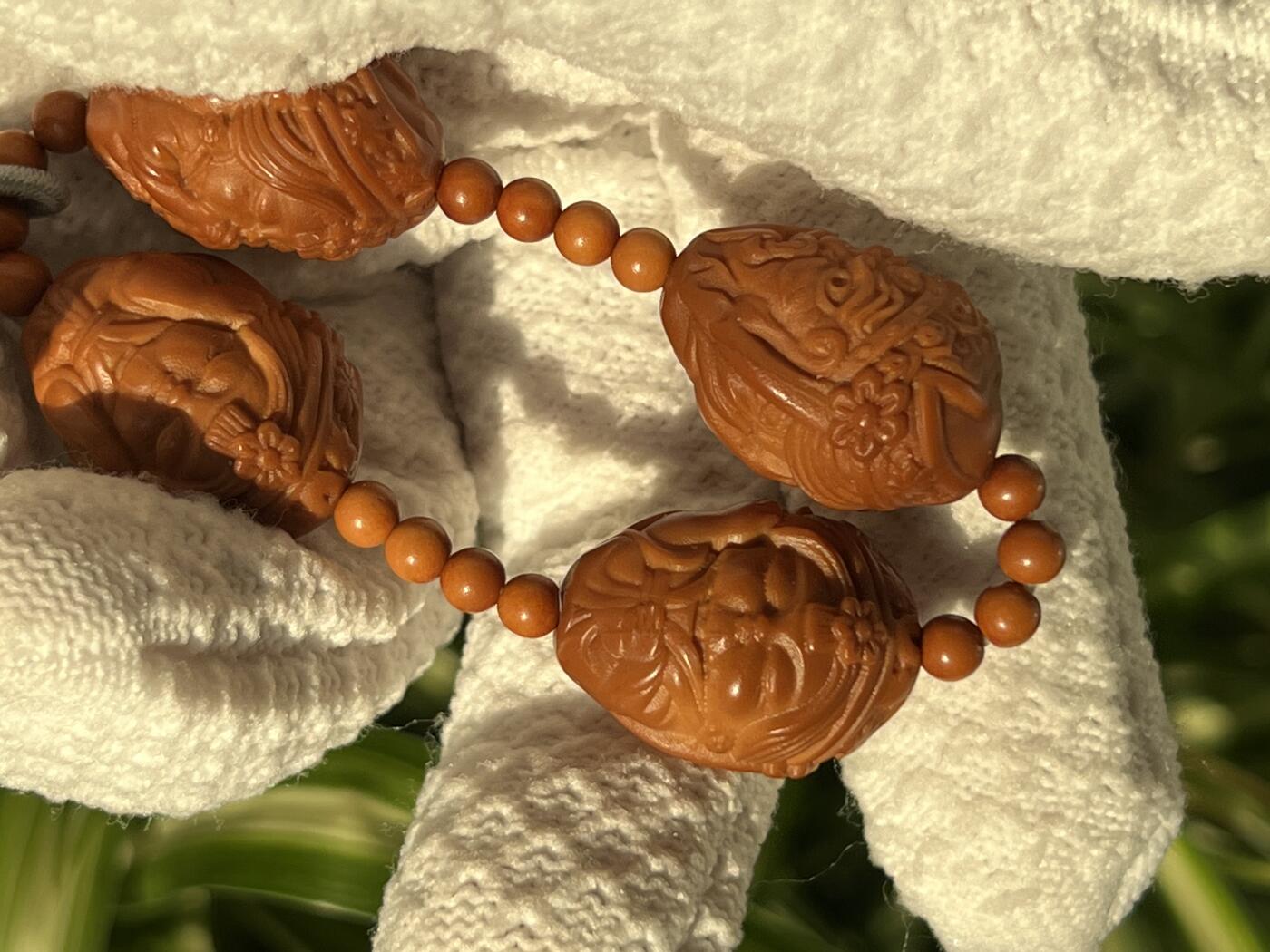 零元拍：橄榄核雕女财神扎基拉姆四不手捻