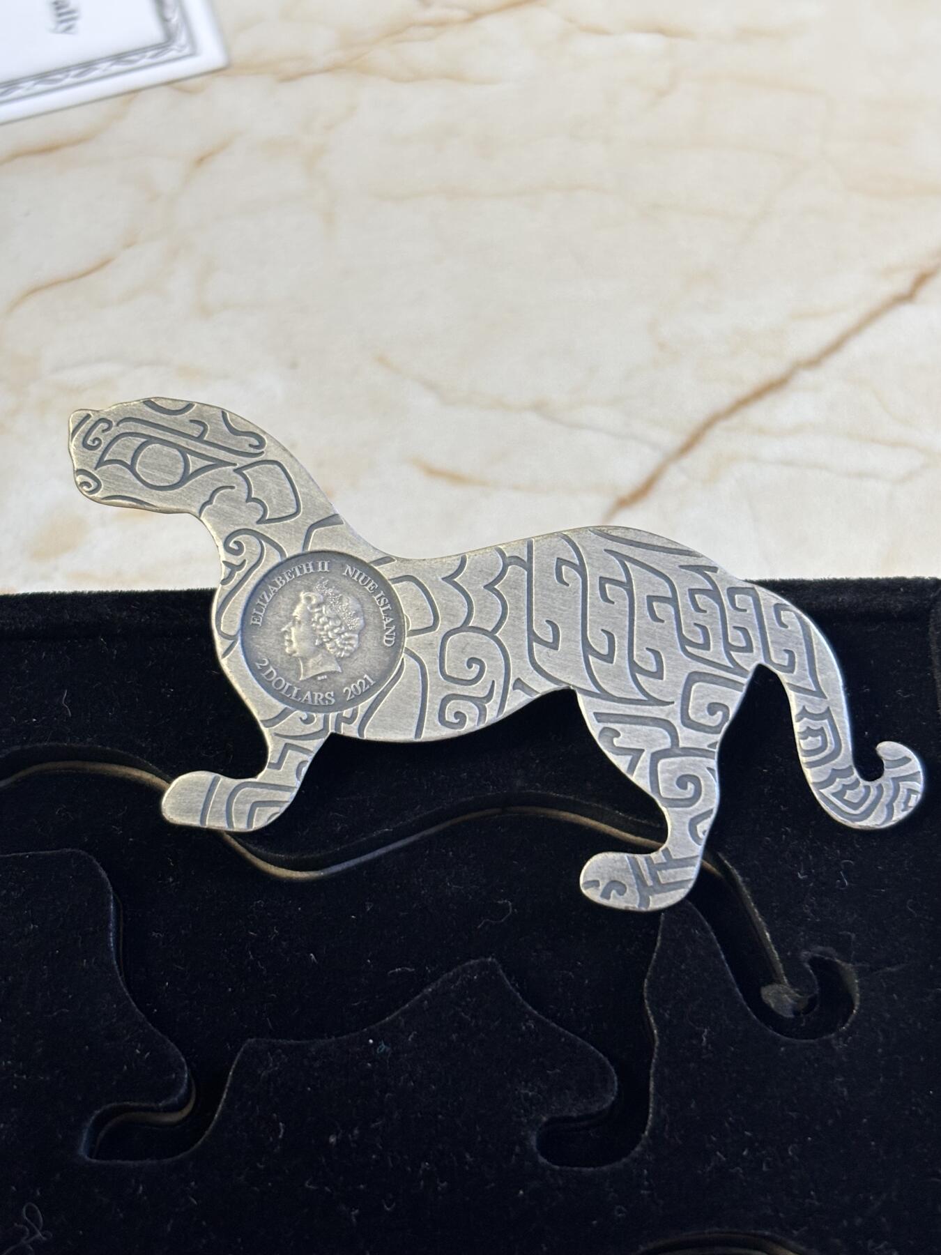 第180期拍卖【长期征集拍品】【北京币展专场】 纽埃2021年中国生肖杜虎符2盎司3D立体仿古银币,999银，发行量199枚