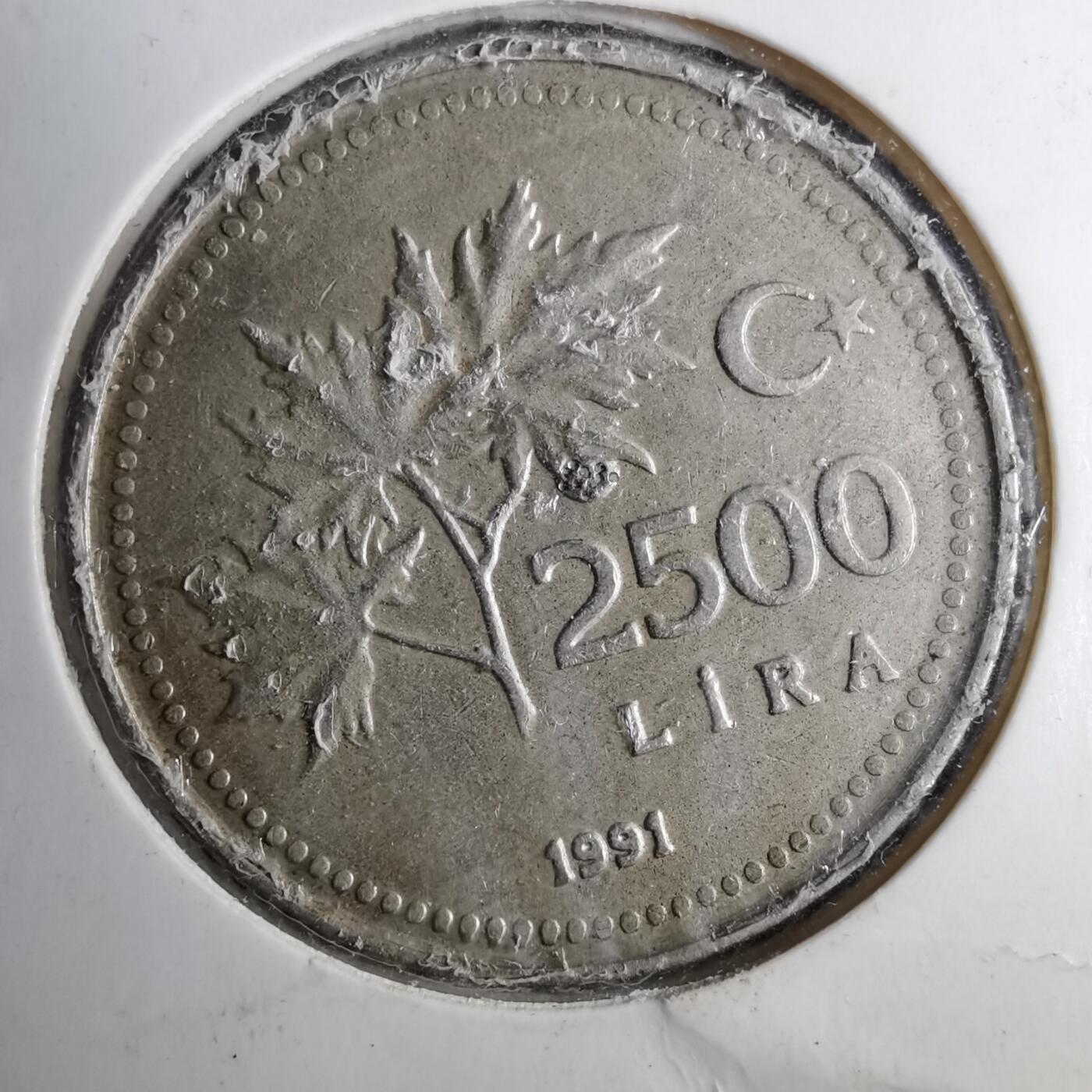 沼泽如烟--第888场 土耳其1991年2500里拉