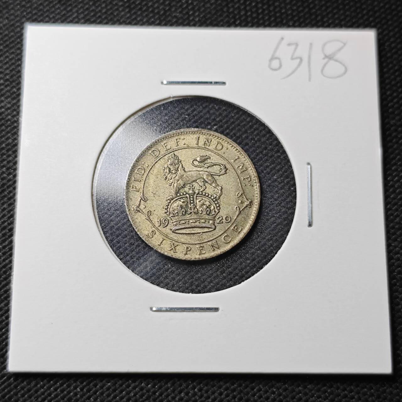 KK钱币收藏小铺  第363场  2月预留时间 周末发货  1920英国6便士银币