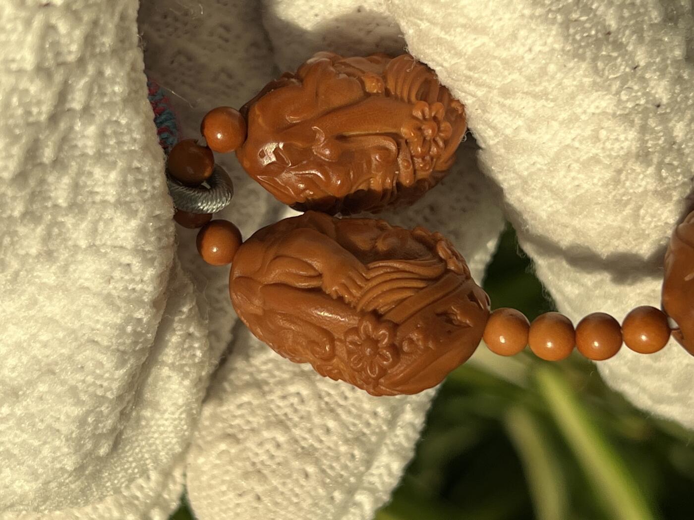 零元拍：橄榄核雕女财神扎基拉姆四不手捻