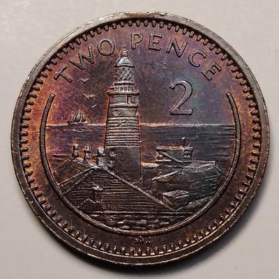 布加迪🐬～世界钱币(上海)🌾第 256 期 /  各国套币和散币 - 直布罗陀🇬🇮 1994年 2便士