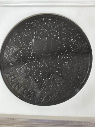 获奖帕劳2020年夜间猎人黑豹镶嵌黑曜石2盎司纪念银币，获得2021年度钱币之星最佳原创技术币大奖第二名，999银，发行888枚