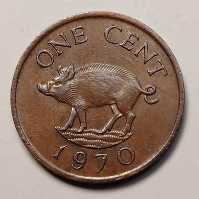 布加迪🐬～世界钱币(上海)🌾第 256 期 /  各国套币和散币 - 百慕大🇧🇲 1970年 1分