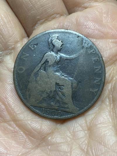 2025年第一百二十一场(总第一百四十七场）外国好品散币(免佣金) - 英国🇬🇧1900年1便士(维多利亚老年披纱)