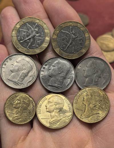 南宋泉阁俄币 外币 国币 专场第十八期 【送拍无额外佣金】 - 法国 1969-1990年 法郎一组七枚 通货好品