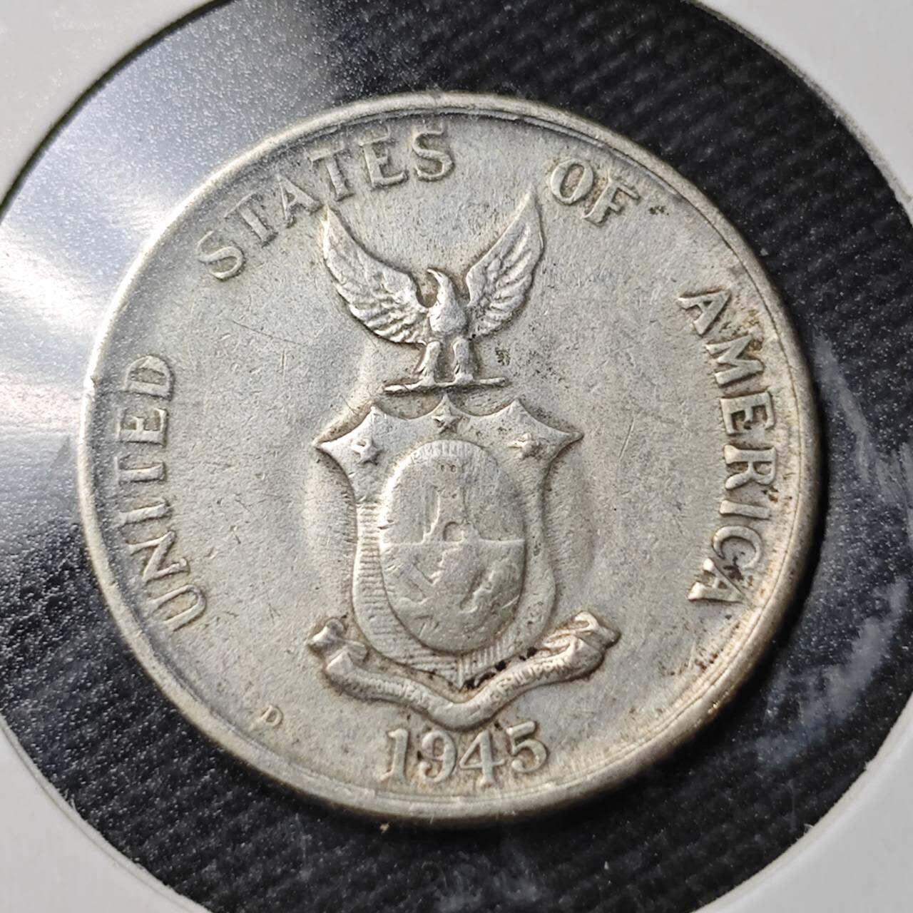 KK钱币收藏小铺  第363场  2月预留时间 周末发货  1945美属菲律宾20分银币