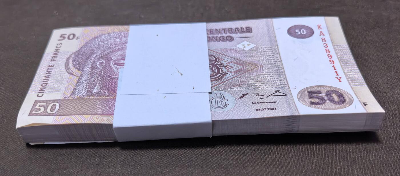 北京马甸外国币专卖第146期，外国纸币币专场，陆续上拍，欢迎关注 刚果50F百张连号（非常好的号段）全新四角有微卷