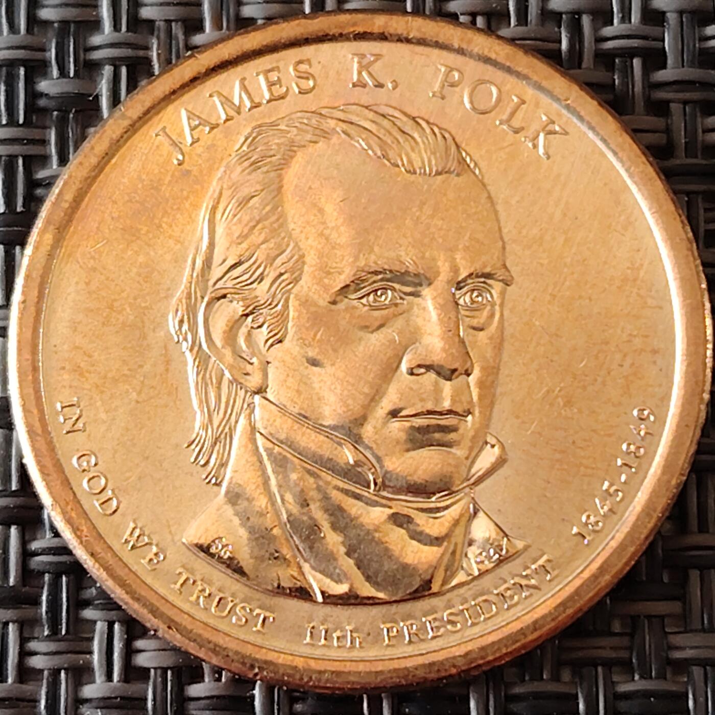 布加迪🐬～世界钱币(上海)🌾第 256 期 /  各国套币和散币 美国🇺🇸总统币 1元 第11届 詹姆斯·K·波尔克(1845-1849)