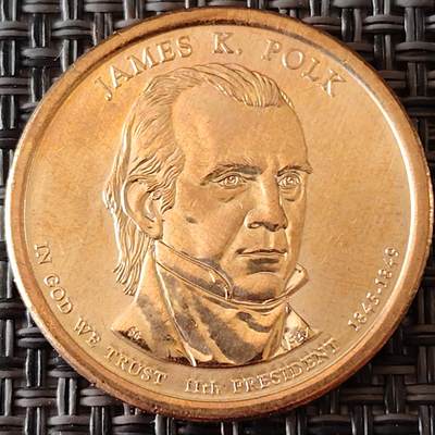 布加迪🐬～世界钱币(上海)🌾第 256 期 /  各国套币和散币 - 美国🇺🇸总统币 1元 第11届 詹姆斯·K·波尔克(1845-1849)