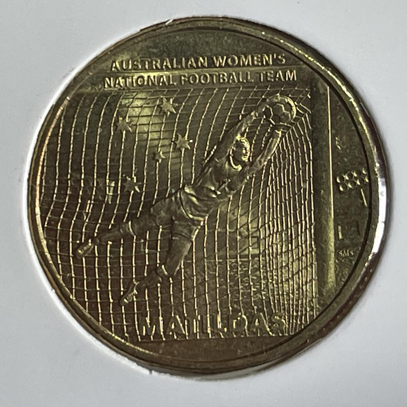 【澳大利亚硬币】限时专场 澳大利亚1 澳元女足主题纪念币一枚