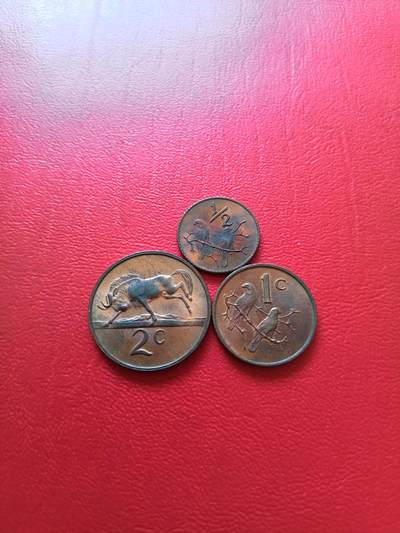 【云涧收藏】第七十六场 - 南非1970年国微版首发1/2、1、2分3枚，未流通品