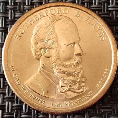 布加迪🐬～世界钱币(上海)🌾第 256 期 /  各国套币和散币 - 美国🇺🇸总统币 1元 第19届 卢瑟福·B·海耶斯(1877-1881)