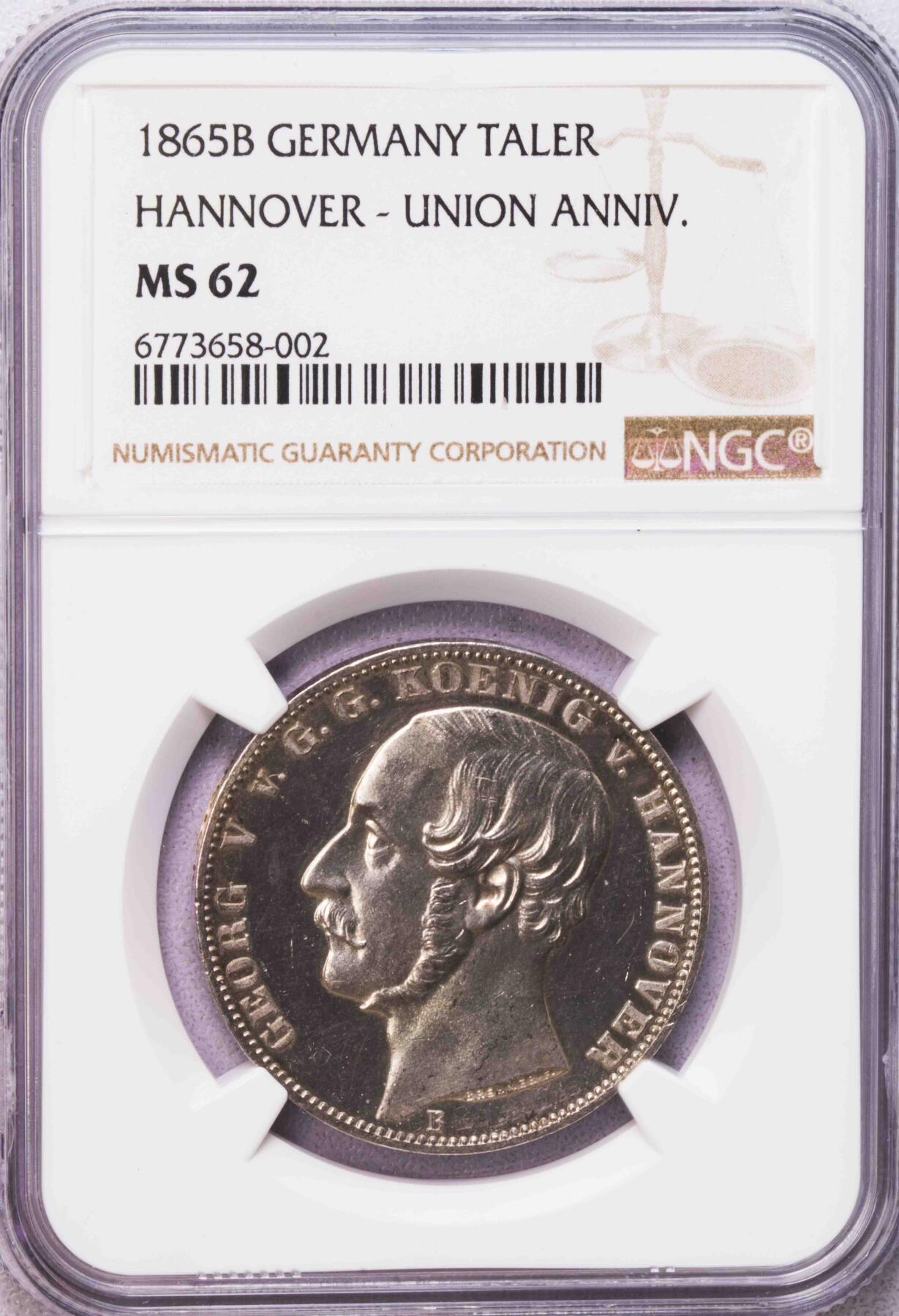 NGC-MS62 1865汉诺威东弗里士联合50周年纪念泰勒