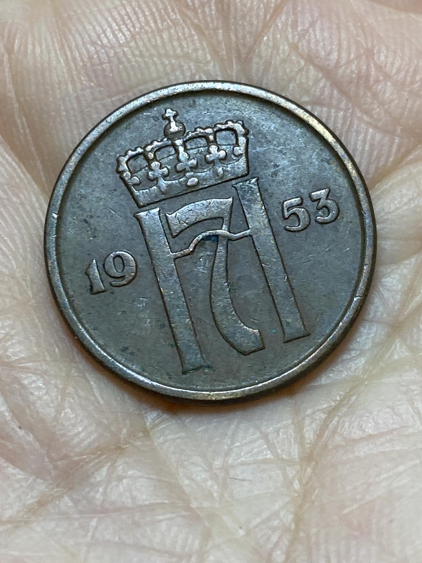 2025年第一百二十一场(总第一百四十七场）外国好品散币(免佣金) 挪威🇳🇴1953年2欧尔