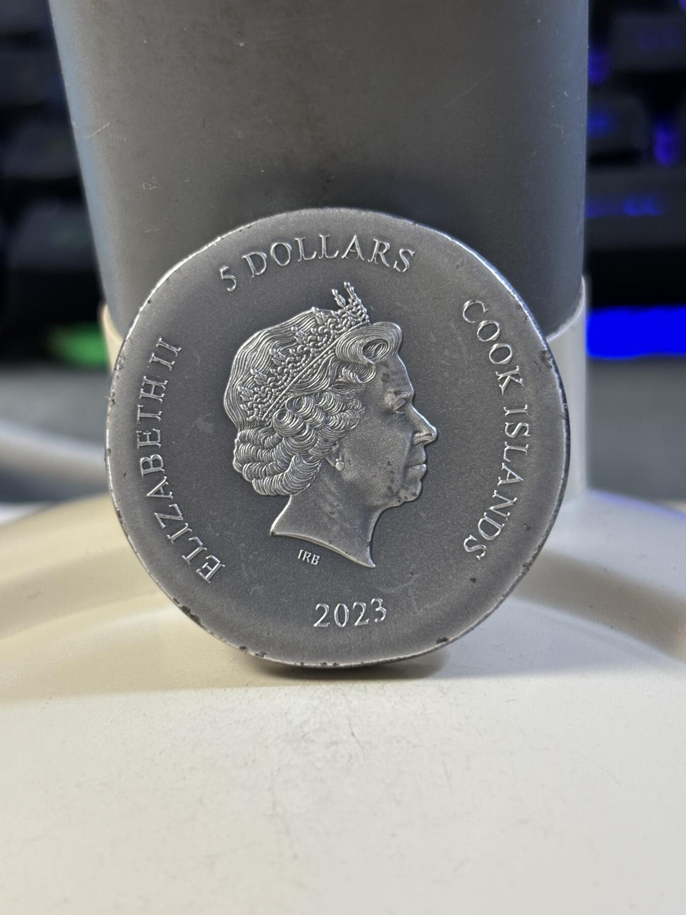 第180期拍卖【长期征集拍品】【北京币展专场】 库克2023年希腊神话泉水女神纪念银币，999银，发行1500枚，有氧化