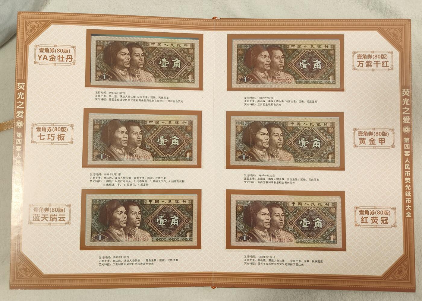 【荧光之爱】第四套人民币荧光纸币大全