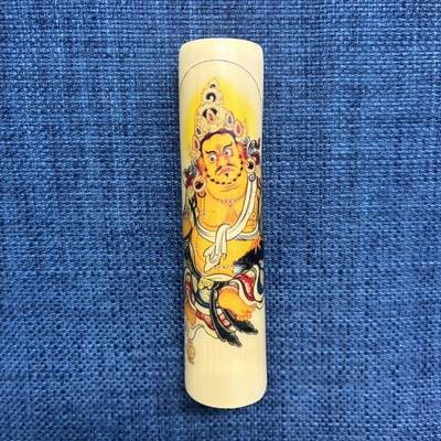 听雨轩（15） - 实心玉竹彩绘封釉藏传黄财神 2*10 （图一单根）