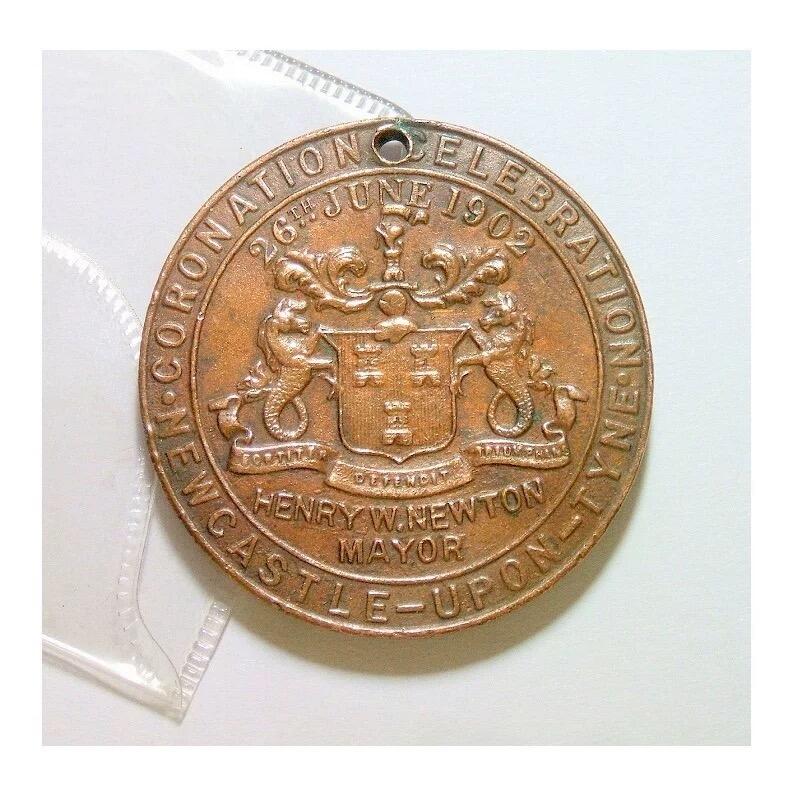 英国1902年 爱德华七世和皇后加冕礼高浮雕精制大铜章 40MM