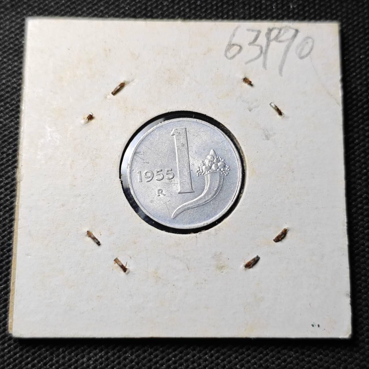 KK钱币收藏小铺  第363场  2月预留时间 周末发货  1955意大利1里拉