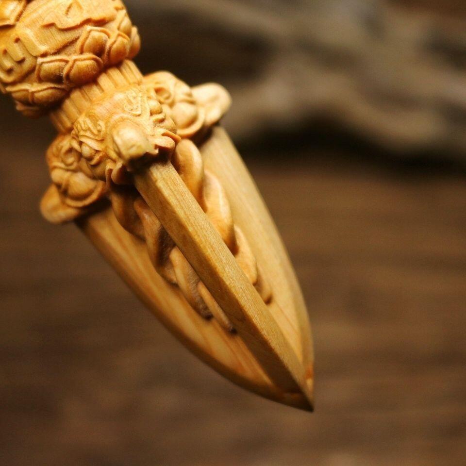 听雨轩（16）木雕 崖柏木雕雕刻金刚杵 11cm