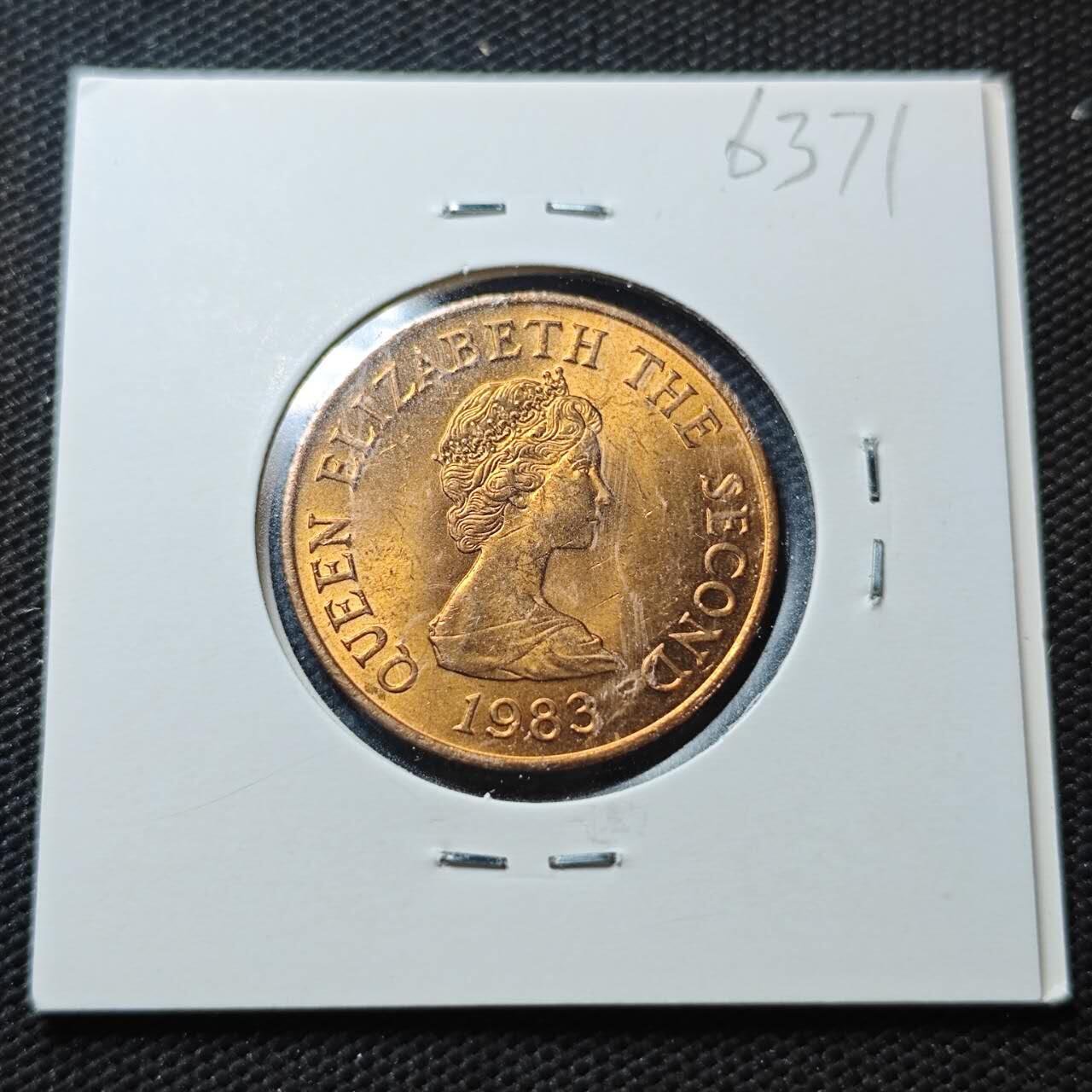 KK钱币收藏小铺  第363场  2月预留时间 周末发货 1983 泽西2便士铜币 好品