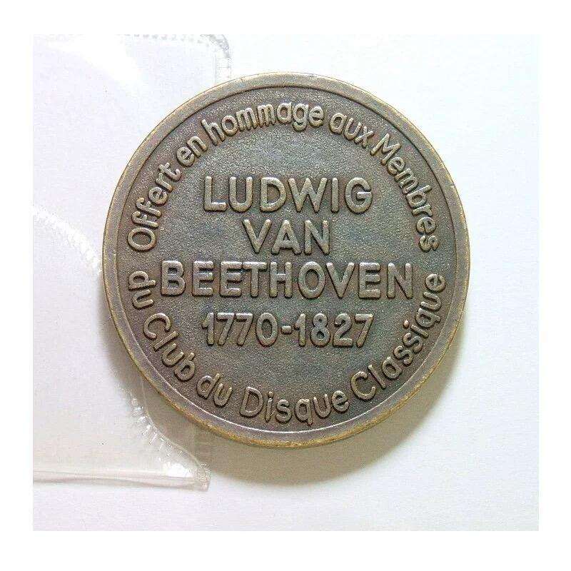 德国1827年 大音乐家贝多芬高浮雕精制大铜章 40MM