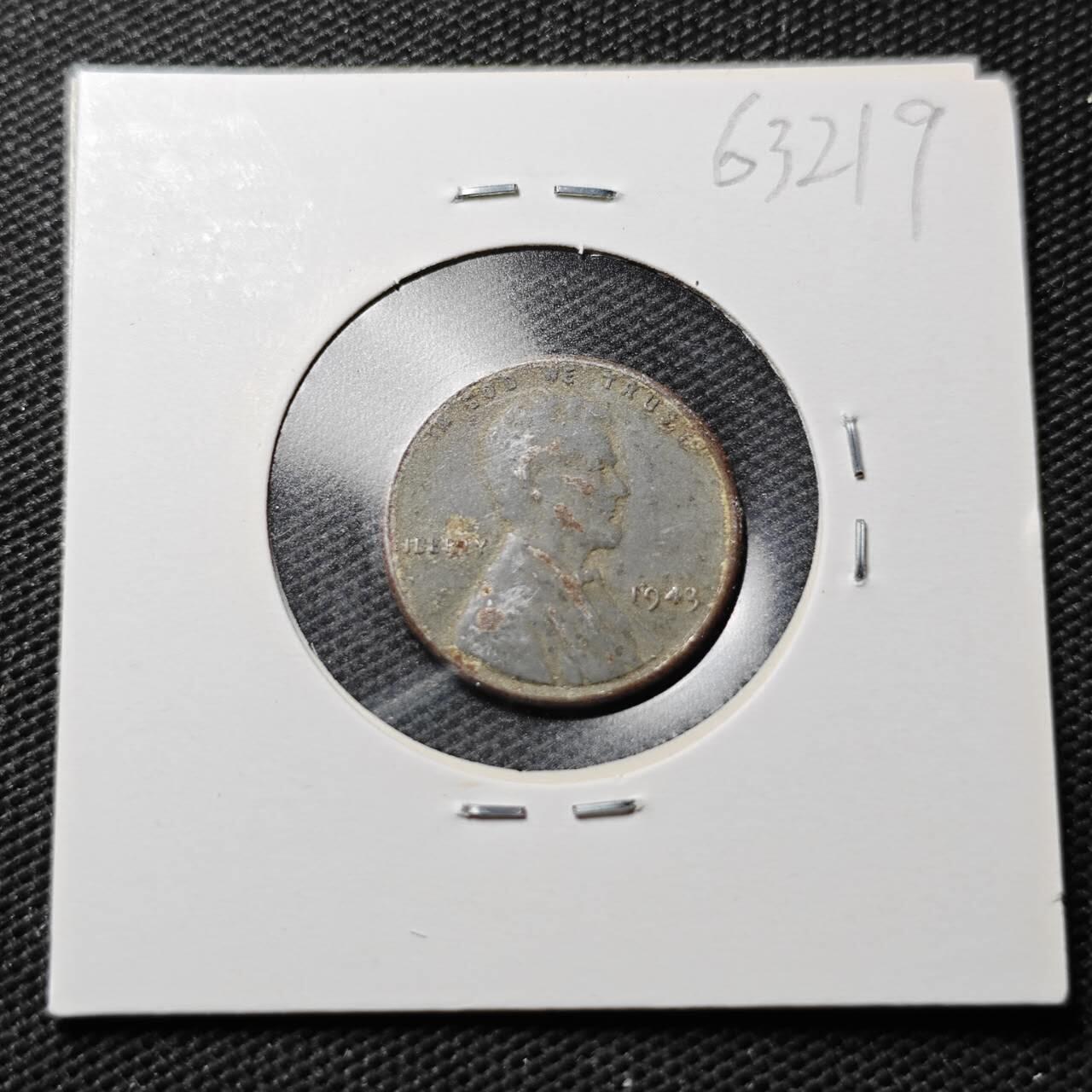 KK钱币收藏小铺  第363场  2月预留时间 周末发货  1943美国1分铁币