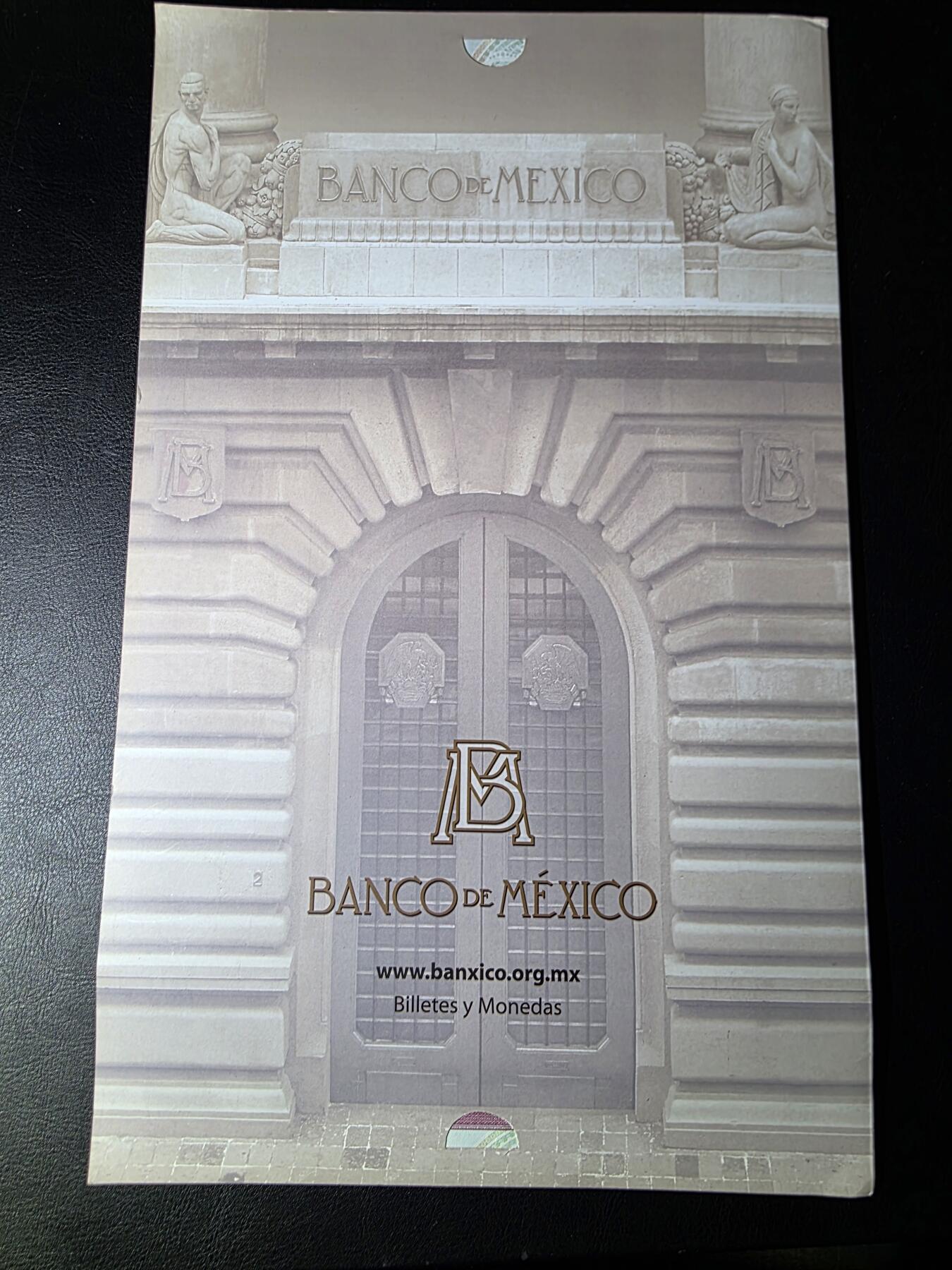 叁拾收藏第33期 墨西哥2000年50比索纪念钞5连体含原装册（全程无47）  UNC